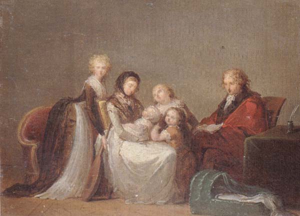 A group portrait,reputed to be the singer elleviou and his family